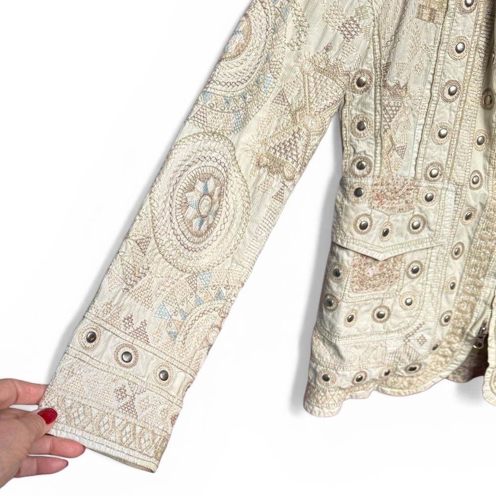 Johnny Was - 2wo Tenten 5ive - Embellished Cream Women's Jacket - size S - Picture 3 of 10